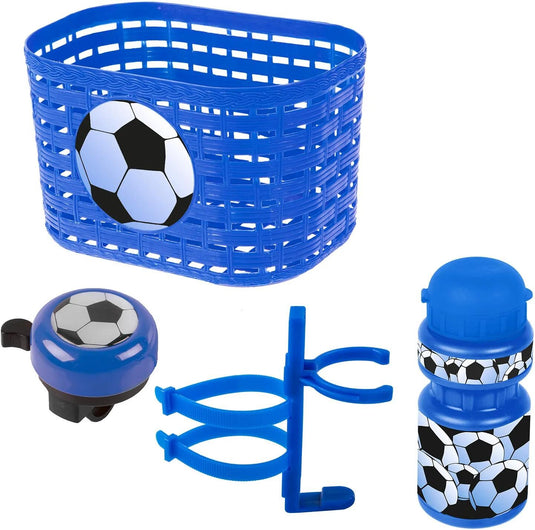 Messingschlager toebehoren korb, glocke, trinkflasche set messingsch.soccer basket bell bottle