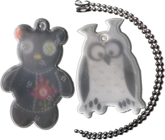 4-act reflex-aanhanger refl.tag teddy+owl w.chain