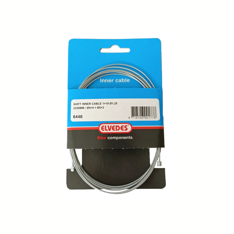 Afbeelding laden in galerijviewer, Elvedes cable systems bv schakel binnenkabel elvedes 2250 mm 1 x 19 draads verzinkt ø1,25 met n-nippel ø4×4 + tø5×3 (per stuk) - zilver
