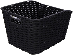 Basil Weave WP - fietsmand - achterop - zwart