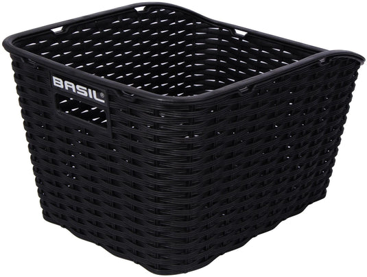 Basil Weave WP - fietsmand - achterop - zwart