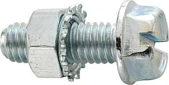 Fix-nippel zeskantbout hex washer head screw 15mm w.toothed nut