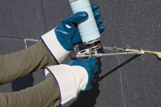 Keron producten handschoen blauw nbr met kap