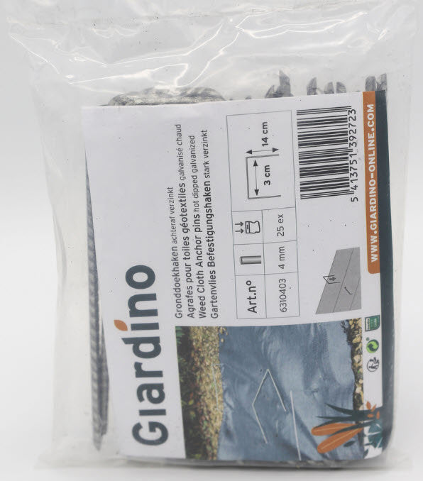Afbeelding laden in galerijviewer, Producten antiworteldoekpennen gronddoekpennen 25st b3cm l14cm
