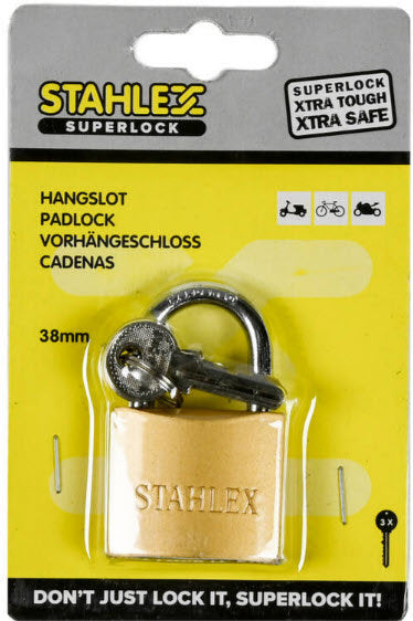 Producten hangslot superlock 38mm plus3sleutels