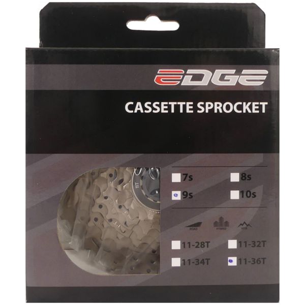 Afbeelding laden in galerijviewer, Edge cassette 9 speed cs-m5009 11-36t - zilver
