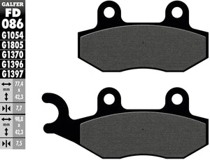 Galfer remblokken fd086 brake pad fd086 g1054 organic