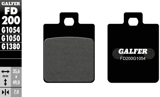 Galfer remblokken fd200 brake pad fd200 g1054 organic standard