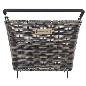 Basil fietsmand cento rattan look multi system 41 x 25 x 12 cm - bruin