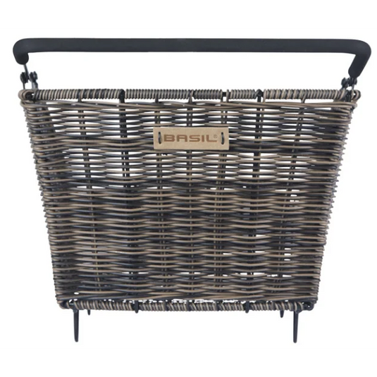 Basil fietsmand cento rattan look multi system 41 x 25 x 12 cm - bruin