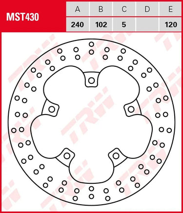 Trw bremsscheibe mst430 rotor mst430 rigid