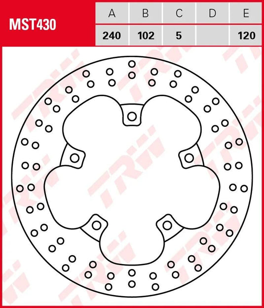Trw bremsscheibe mst430 rotor mst430 rigid