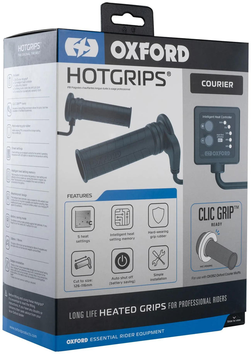 Afbeelding laden in galerijviewer, Oxford handvatverwarming courier hotgrips heated grips adv c 22+25mm open 5-stage
