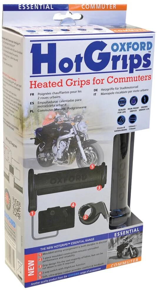 Afbeelding laden in galerijviewer, Oxford handvatverwarming hotgrips essential heated grips commu 22+25mm open 2-stage
