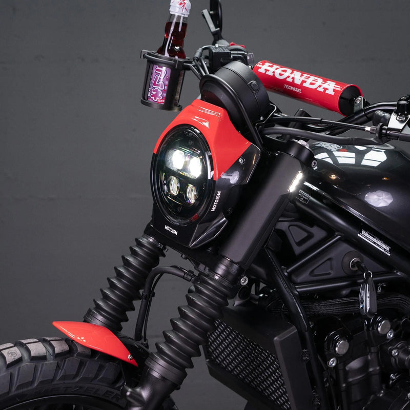 Afbeelding laden in galerijviewer, Motoism gabelcover-led-blinker the nightcrawler gabelcover mi turn signal type three ho
