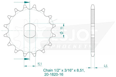 Esjot antriebsritzel 1820 sprocket 461 17z standard
