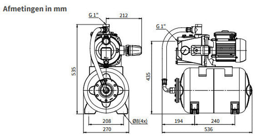 Kinpumps producten hydrofoor pomp hrd 100 25