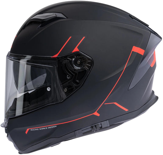 Spec-x integralhelm sx-82.03 r2 stinger helmet sx-82.03 r2 black matt red s pin read