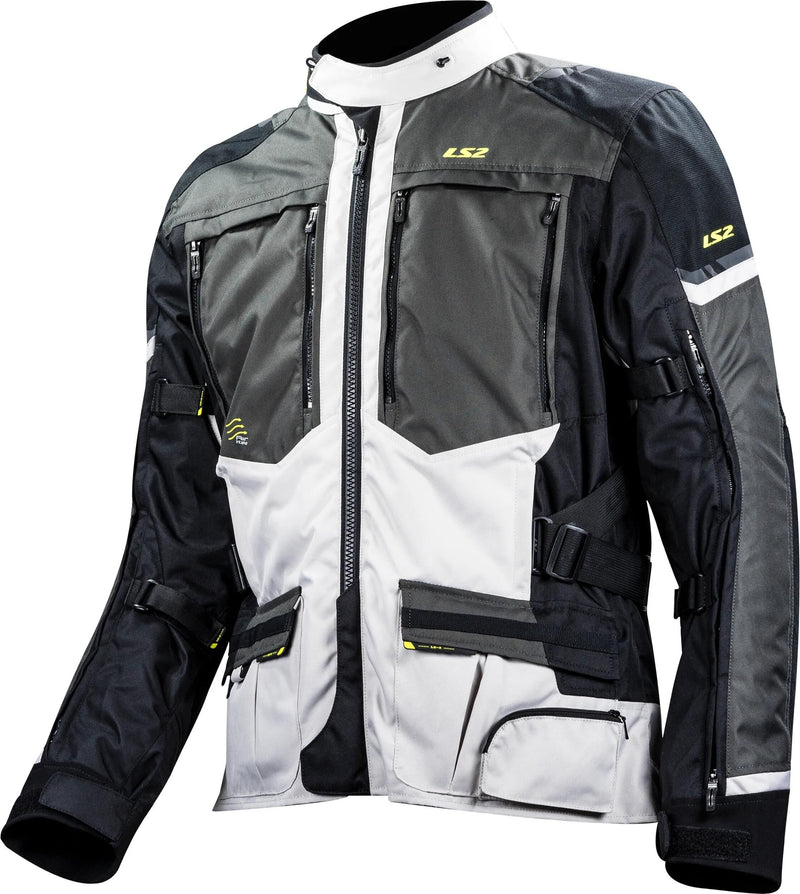 Afbeelding laden in galerijviewer, Ls2 jas norway jacket norway man black gray yellow 3xl
