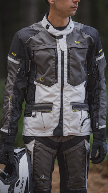 Ls2 jas norway jacket norway man black gray yellow 3xl