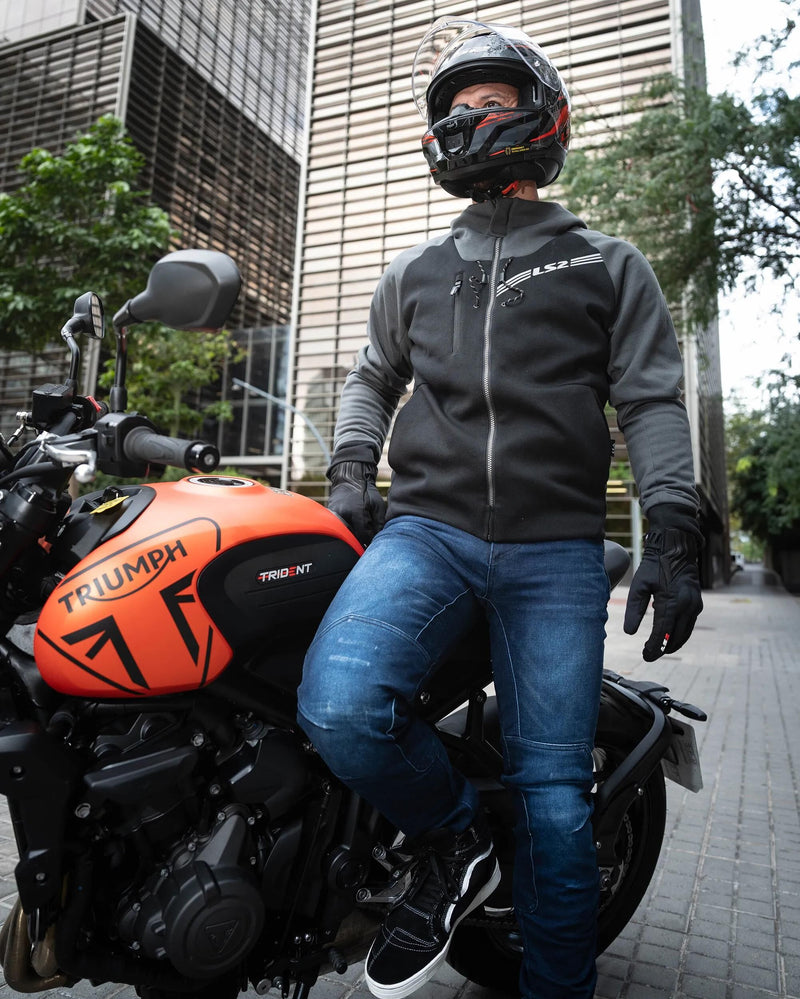 Afbeelding laden in galerijviewer, Ls2 jas throttle jacket throttle man black dark grey m
