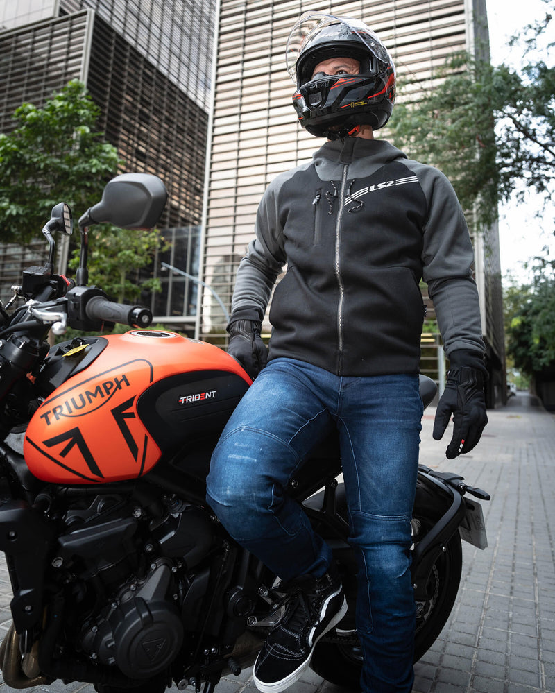 Afbeelding laden in galerijviewer, Ls2 jas throttle jacket throttle man black dark gray l
