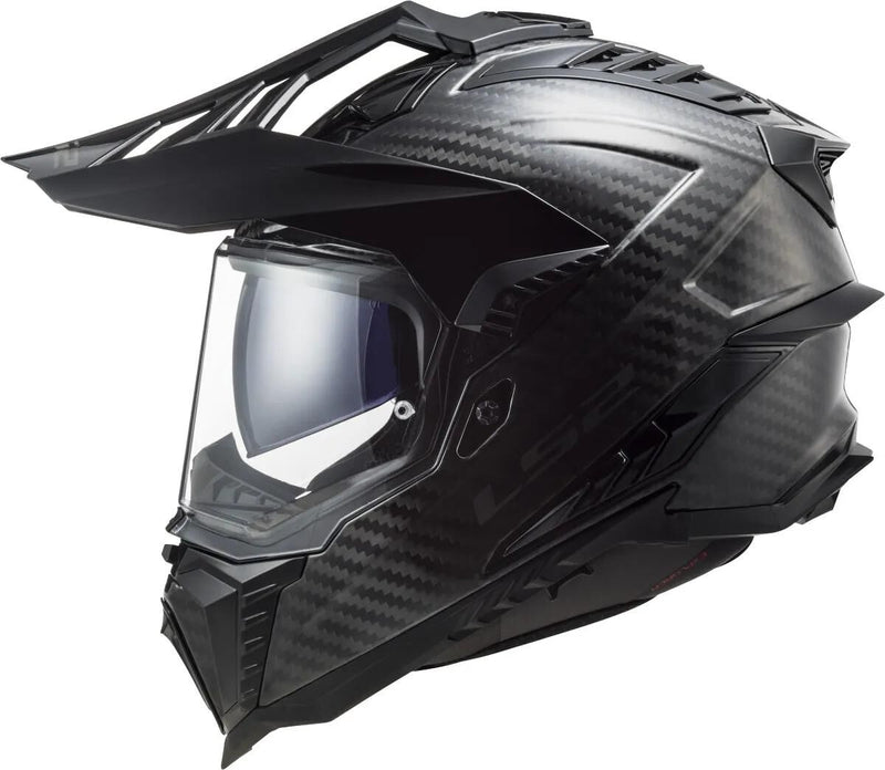 Afbeelding laden in galerijviewer, Ls2 endurohelm mx701 explorer carbon solid helmet explorer carbo black gr. m
