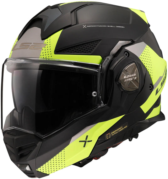 Ls2 klapphelm ff901 advant x oblivion helmet advant x obliv bw neon yellow matt gr. l
