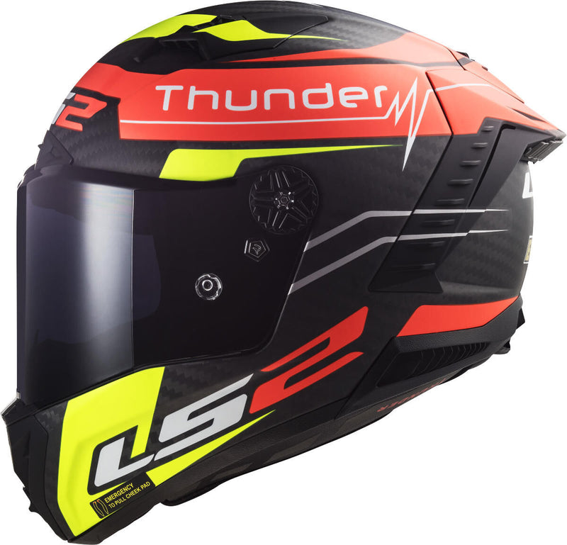 Afbeelding laden in galerijviewer, Ls2 integraalhelm „ff805 thunder carbon black attack” helmet ff805 th.ca.bl att. xs bl. red yel.
