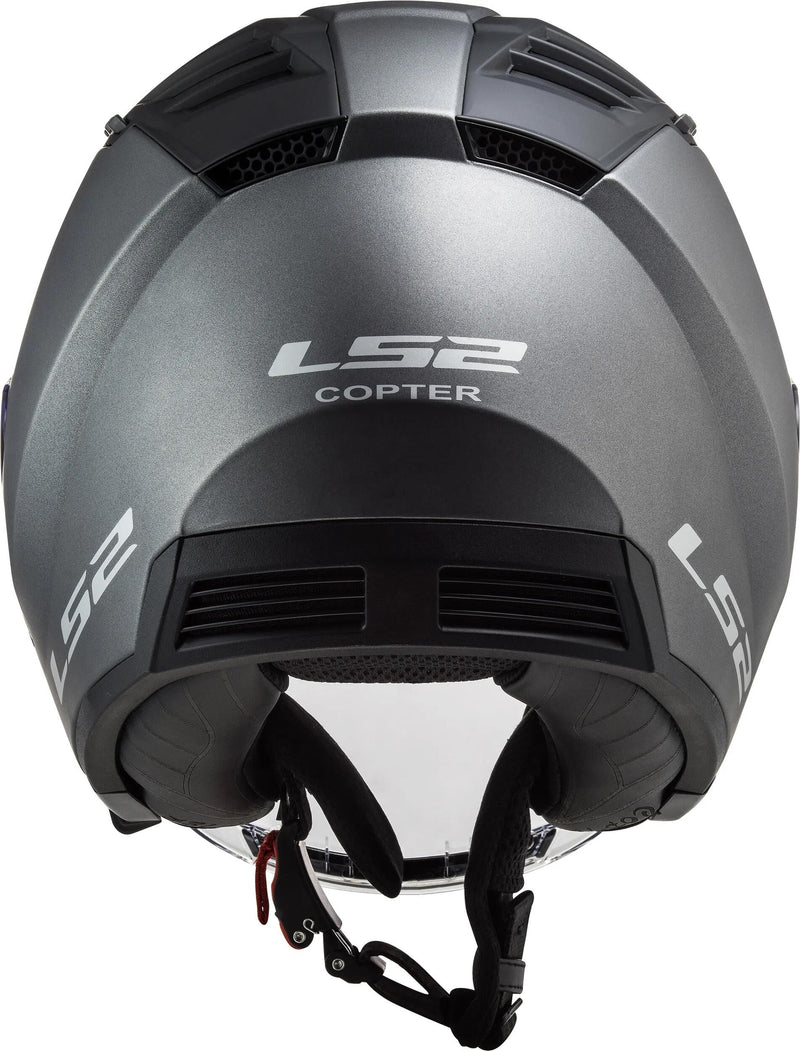 Afbeelding laden in galerijviewer, Ls2 jethelm of600 copter ii solid helmet copter ii soli titanium matt gr. s
