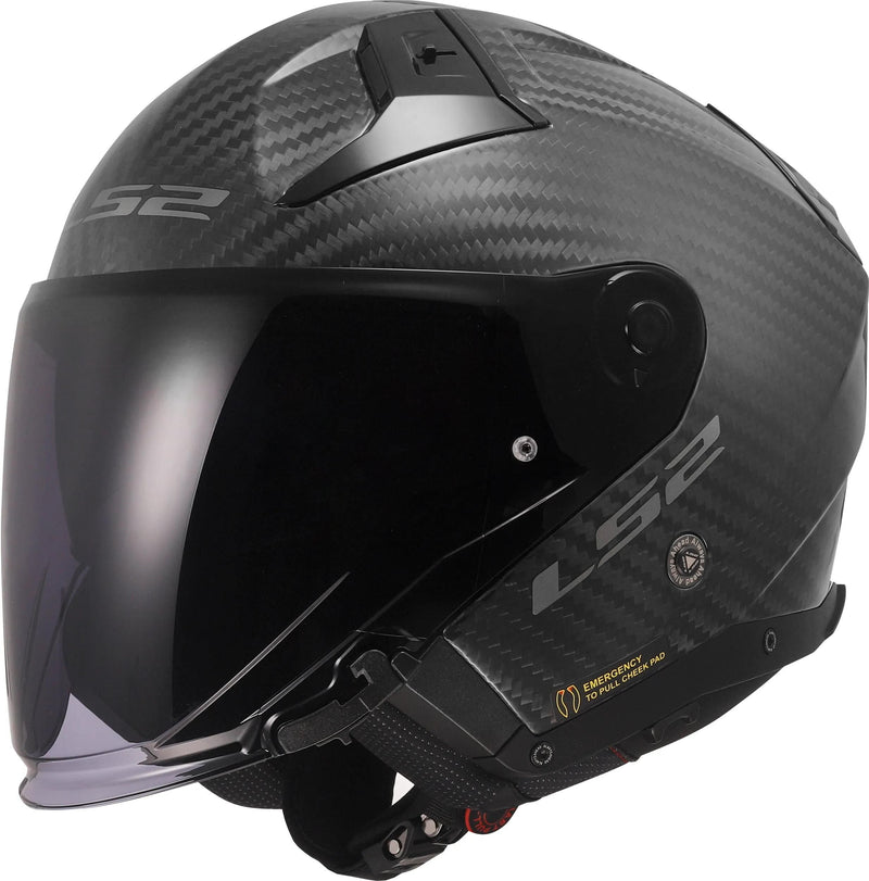 Afbeelding laden in galerijviewer, Ls2 jethelm of603 infinity ii carbon solid helmet of603 infinity ii matt carbon gr. l
