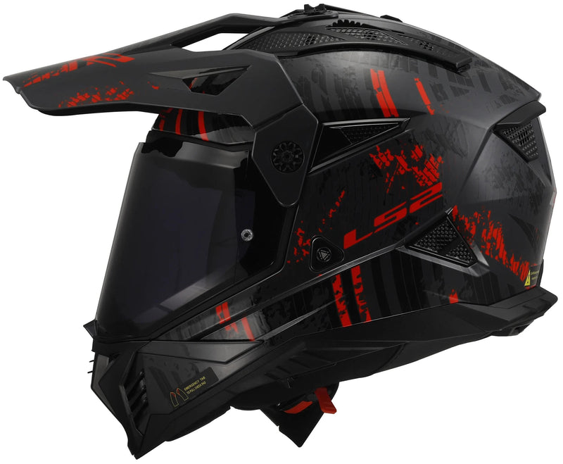 Afbeelding laden in galerijviewer, Ls2 endurohelm mx702 pioneer ii crazy helmet mx702 pioneer ii crazy sw rt gr. l
