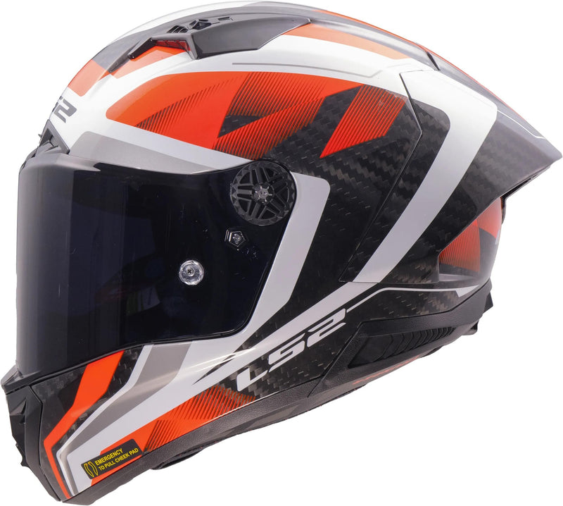 Afbeelding laden in galerijviewer, Ls2 integralhelm ff805 thunder carbon gp raute helmet ff805 thunder gp diamond white red gr.
