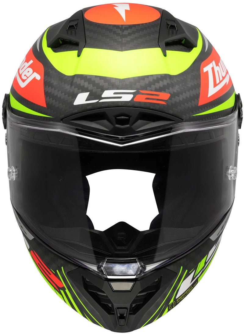 Afbeelding laden in galerijviewer, Ls2 integralhelm ff805 thunder carbon gp aero replica black helmet ff805 thunder gp aero replica sw. gr. l
