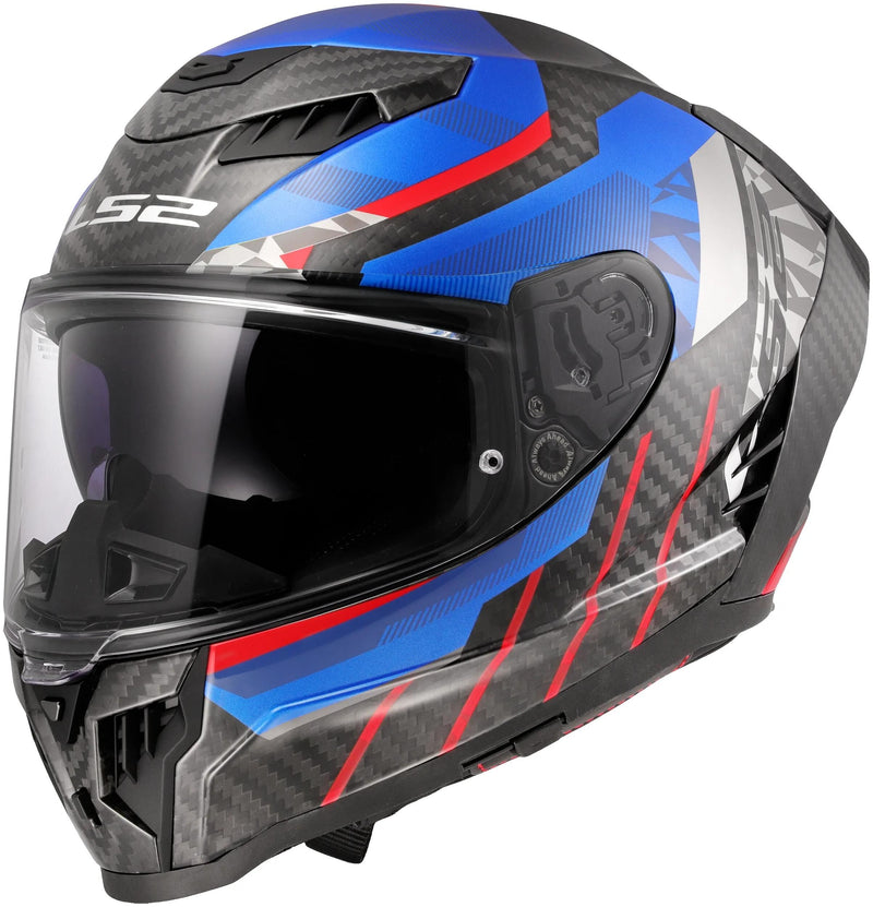 Afbeelding laden in galerijviewer, Ls2 integralhelm ff807 dragon trax helmet ff807 dragon trax blue red gr. s
