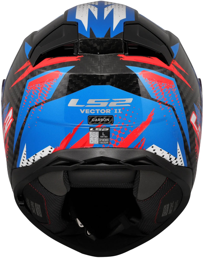 Afbeelding laden in galerijviewer, Ls2 integralhelm ff811 vector ii carbon tantic helmet ff811 vector i tantic blue red gr. l

