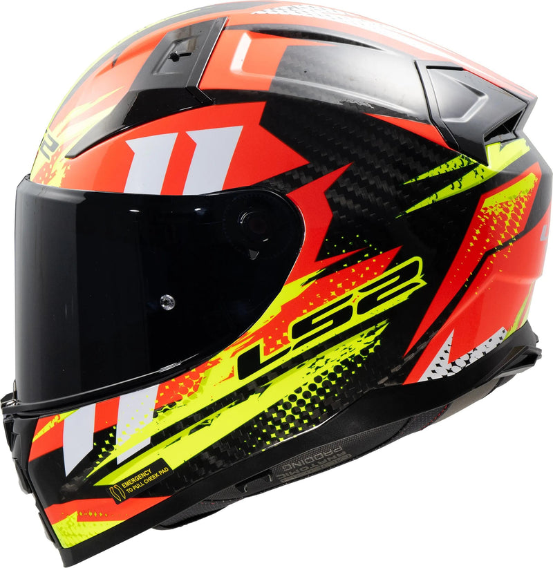 Afbeelding laden in galerijviewer, Ls2 integralhelm ff811 vector ii carbon tantic helmet ff811 vector i tantic red yellow gr. s
