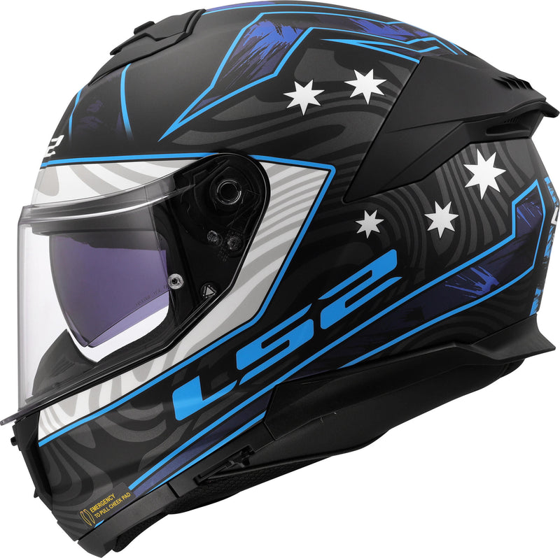 Afbeelding laden in galerijviewer, Ls2 integraalhelm ff808 stream ii galdam helmet ff808 stream i galdam black blue gr. s
