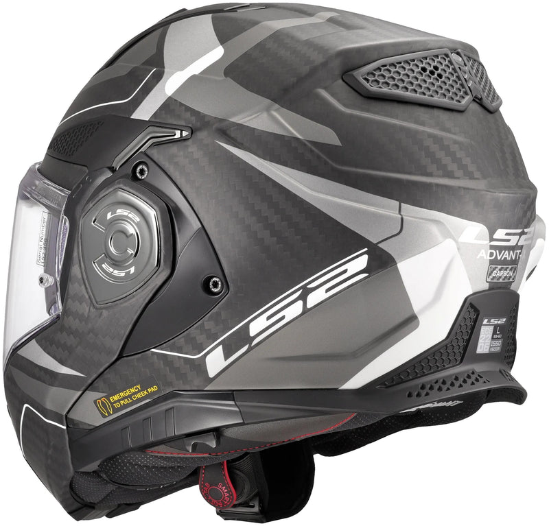 Afbeelding laden in galerijviewer, Ls2 klapphelm ff901 advant x carbon horizon helmet advant x carbo horizon silver grey matt
