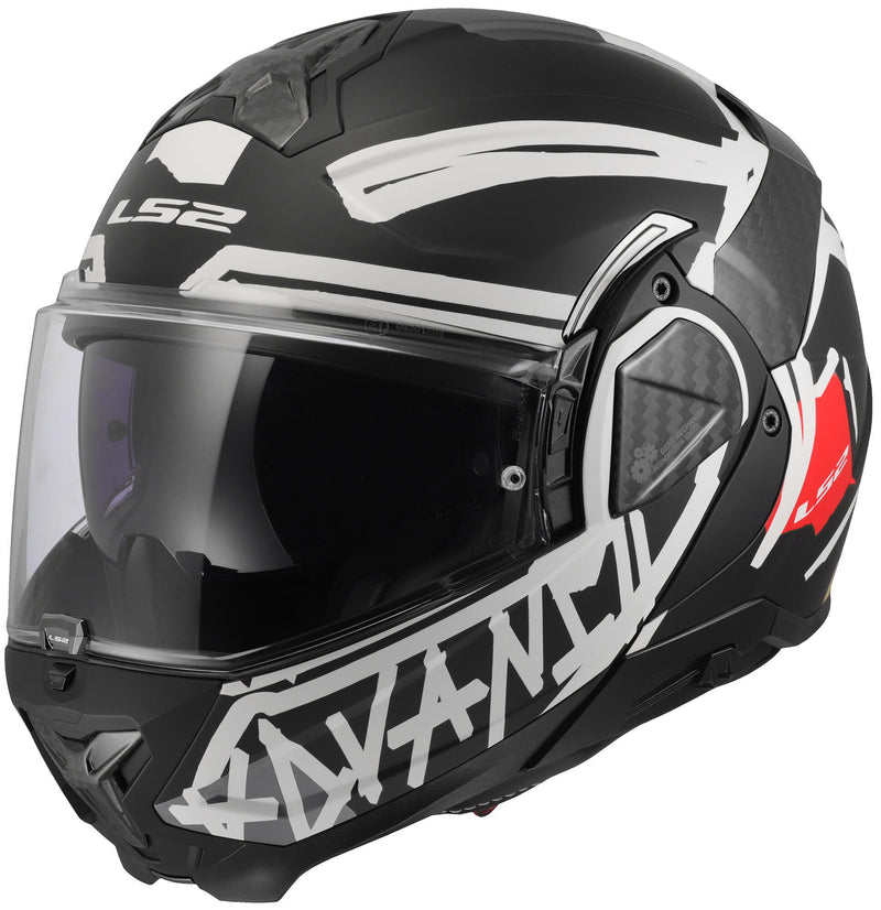Afbeelding laden in galerijviewer, Ls2 opklaphelm ff910 advant ii tape . helmet ff910 advant ii tape m matt bl white
