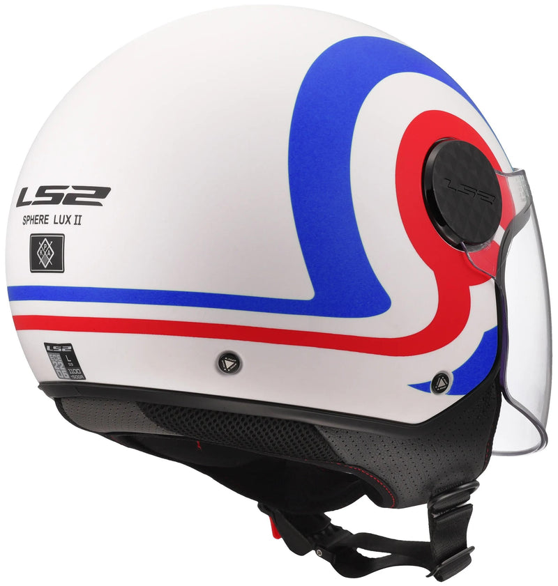 Afbeelding laden in galerijviewer, Ls2 jethelm of558 sphere lux ii urby helmet sphere lux ii urby white bl red matt xl
