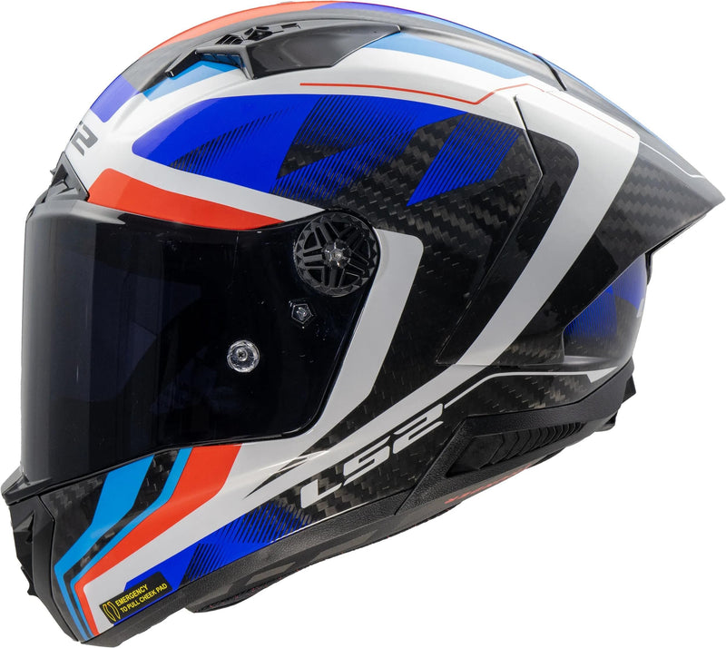 Afbeelding laden in galerijviewer, Ls2 integralhelm ff805 thunder carbon gp raute helmet ff805 thunder gp diamond blue red gr. m
