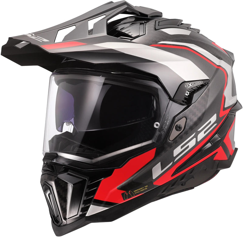 Afbeelding laden in galerijviewer, Ls2 endurohelm mx701 explorer carbon frontier ii helmet explorer carbo frontier ii red gr. xl
