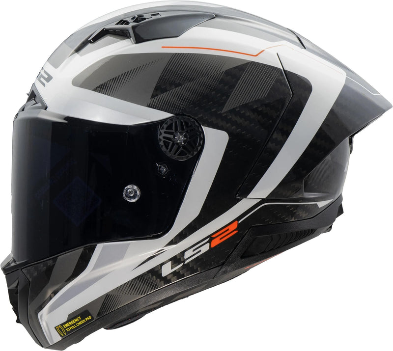 Afbeelding laden in galerijviewer, Ls2 integralhelm ff805 thunder carbon gp raute helmet ff805 thunder gp diamond white grey gr.
