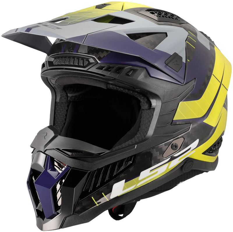 Afbeelding laden in galerijviewer, Ls2 crosshelm mx703 x-force galuo helmet x-force galuo gray neon yellow gr. l

