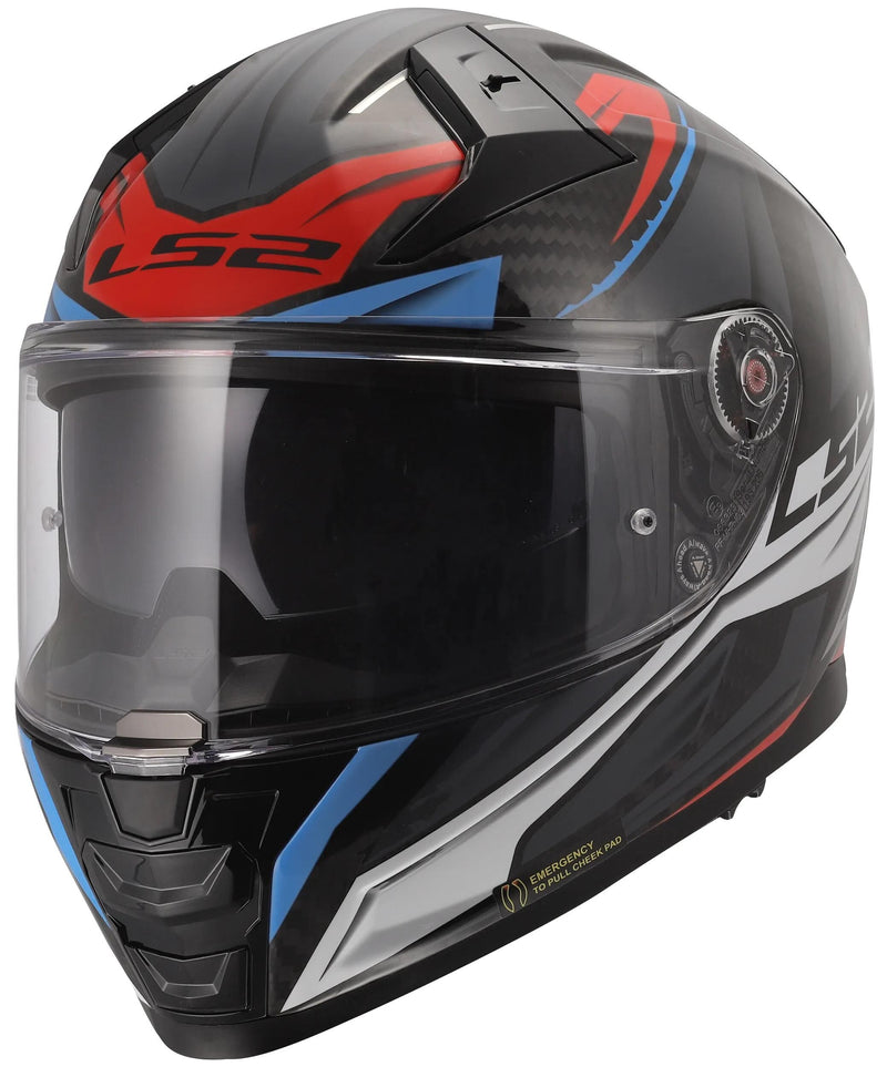 Afbeelding laden in galerijviewer, Ls2 integralhelm ff811 vector ii carbon savage ff811 vector ii helme c savage white blue red x

