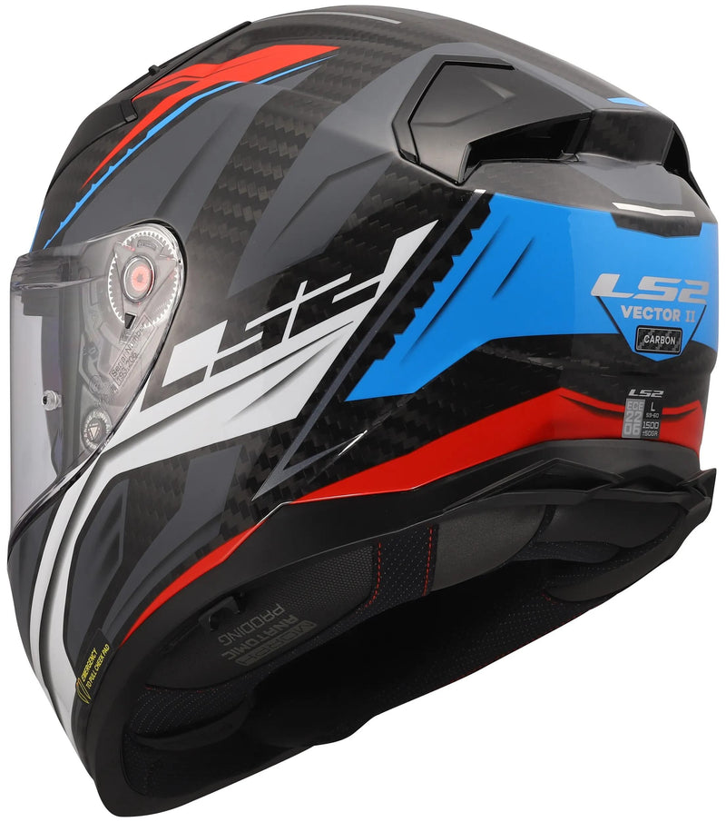 Afbeelding laden in galerijviewer, Ls2 integralhelm ff811 vector ii carbon savage ff811 vector ii helme c savage white blue red x
