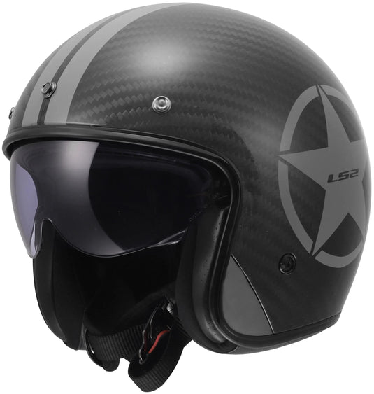 Ls2 jethelm of601 bob ii carbon star helmet of601 bob ii carbon star gray gr. xl