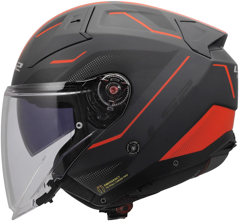 Afbeelding laden in galerijviewer, Ls2 jethelm of603 infinity ii veyron helmet of603 infinity ii veyron black gr red xx
