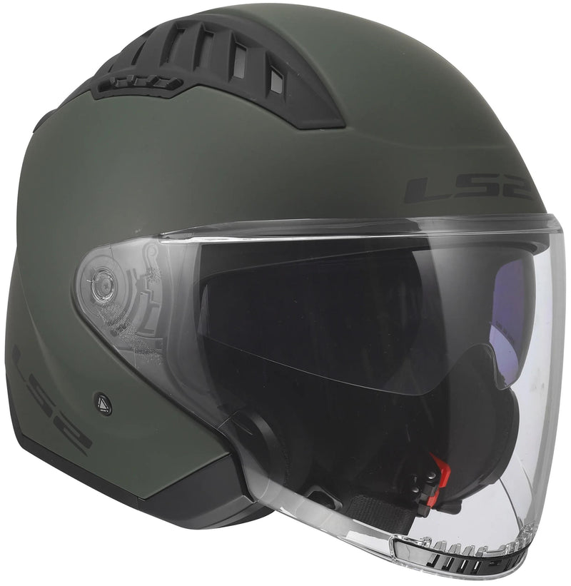 Afbeelding laden in galerijviewer, Ls2 jethelm of600 copter ii solid helmet of600 copter i military green gr. m
